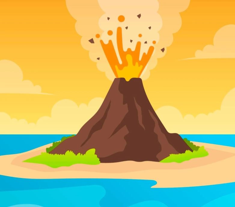 Рисунок вулкана 5 класс. Извержение вулкана для детей. Вулкан рисунок для детей. Вулкан вектор.